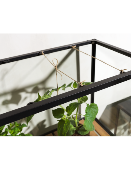 Vitrina Invernadero Ext GROWER GREENS Alto 137 cm, Metal Negro / Natural - Brafab