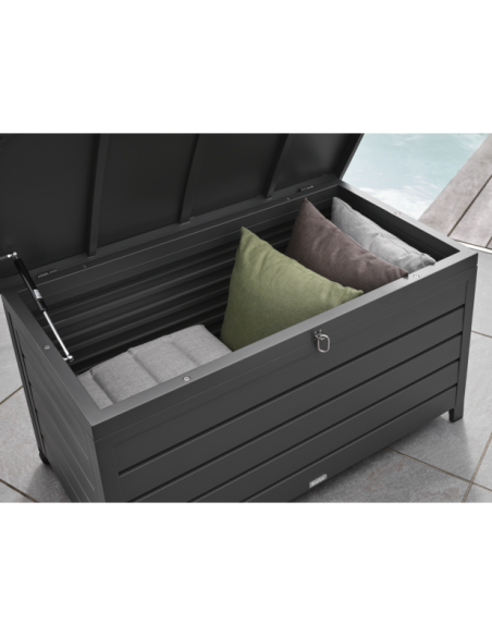 Arcón Exterior GÄSTER Pequeño 107x62 cm, Aluminio Gris Antracita - Brafab