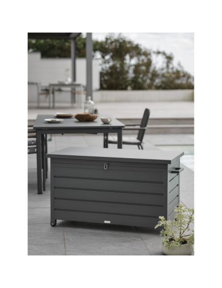 Arcón Exterior GÄSTER Pequeño 107x62 cm, Aluminio Gris Antracita - Brafab