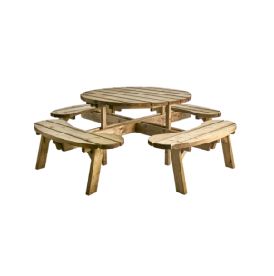 Set de Picnic (Mesa + 4 Bancos) HASSLEBRO, Madera Marrón...