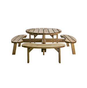 Set de Picnic (Mesa + 4 Bancos) HASSLEBRO, Madera Marrón... 2