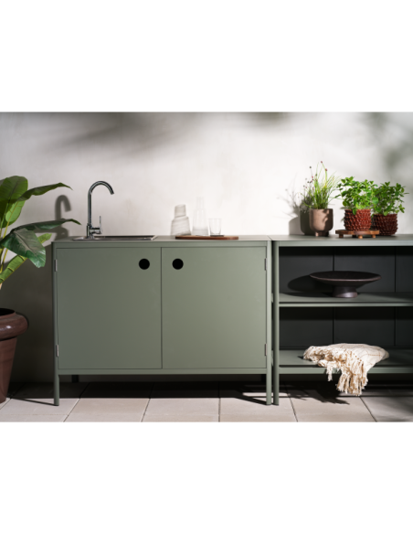 Cocina Exterior KELIA - Aparador 121x91 cm, Aluminio Verde - Brafab