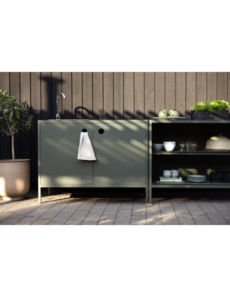 Cocina Exterior KELIA - Aparador 121x91 cm, Aluminio Verde - Brafab