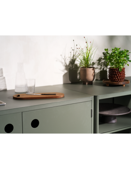 Cocina Exterior KELIA - Aparador con Grifo y Fregadero 121x91/125 cm, Aluminio Verde - Brafab