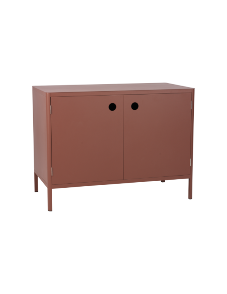 Cocina Exterior KELIA - Aparador con Puertas 121x91 cm, Aluminio Rojo - Brafab