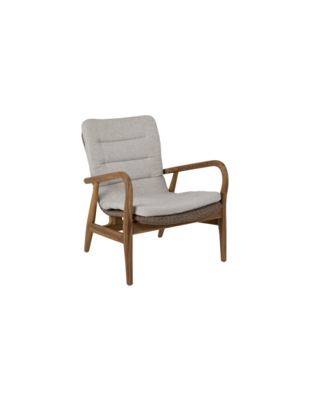 Sillón Exterior LILJA, Madera de Teca / Natural / Beige - Brafab