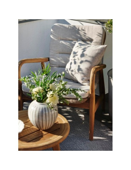 Sillón Exterior LILJA, Madera de Teca / Natural / Beige - Brafab