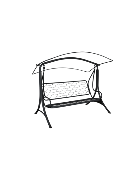 Columpio de Jardín PRAG 210x176 cm, Acero Negro - Brafab