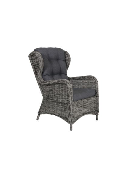 Sillón Exterior ROSITA con Cojín, Ratán Sintético / Gris - Brafab