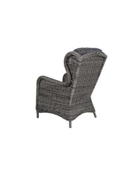 Sillón Exterior ROSITA con Cojín, Ratán Sintético / Gris - Brafab