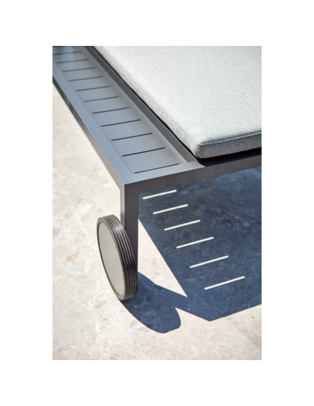 Tumbona SAMVARO, Metal / Textilene / Gris Antracita / Gris Perla - Brafab