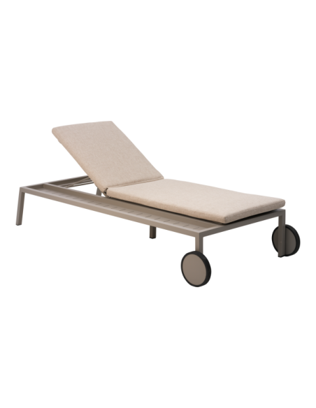 Tumbona SAMVARO, Metal / Textilene / Caqui / Arena - Brafab