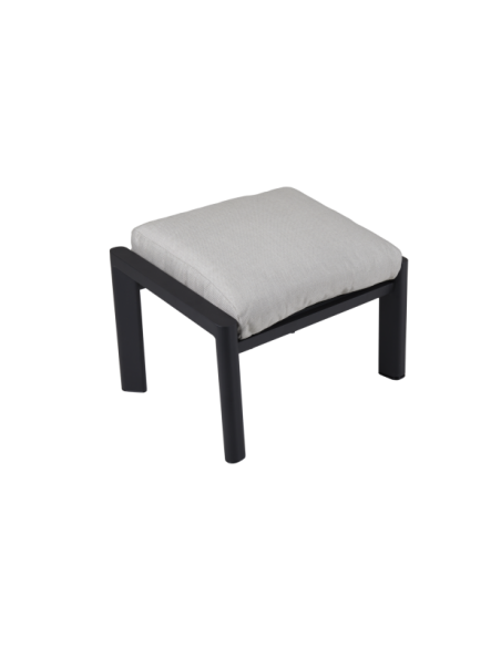 Reposapiés Exterior SLIDE con Cojín, Aluminio / Textilene / Negro / Natural - Brafab