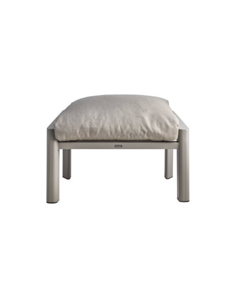 Reposapiés Exterior SLIDE con Cojín, Aluminio / Textilene / Caqui / Marrón Claro - Brafab