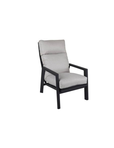 Sillón SLIDE Reclinable y Plegable, Aluminio / Textilene / Negro / Natural - Brafab