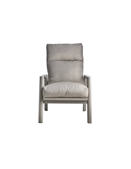 Sillón SLIDE Reclinable y Plegable, Aluminio / Textilene / Caqui - Brafab