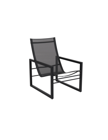 Sillón Exterior VEVI, Aluminio / Textilene / Negro - Brafab