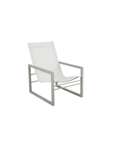Sillón Exterior VEVI, Aluminio / Textilene / Caqui / Blanco - Brafab