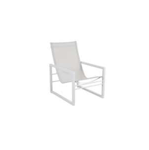 Sillón Exterior VEVI, Aluminio / Textilene / Blanco - Brafab