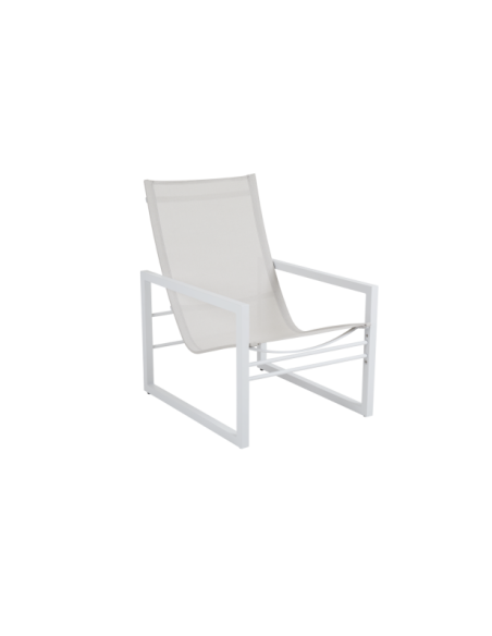 Sillón Exterior VEVI, Aluminio / Textilene / Blanco - Brafab