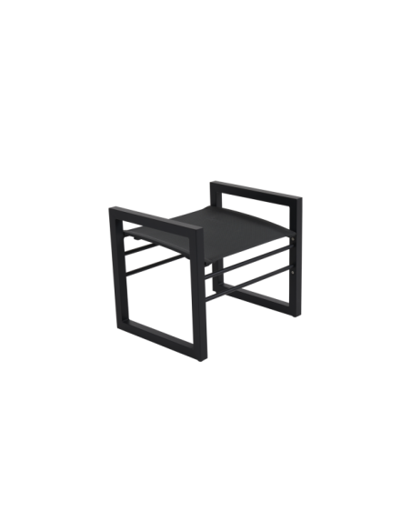 Reposapiés Exterior VEVI, Aluminio / Textilene / Negro - Brafab