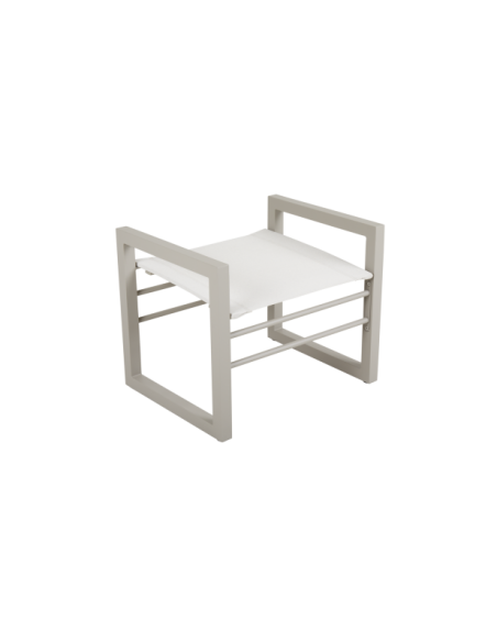 Reposapiés Exterior VEVI, Aluminio / Textilene / Caqui / Blanco - Brafab