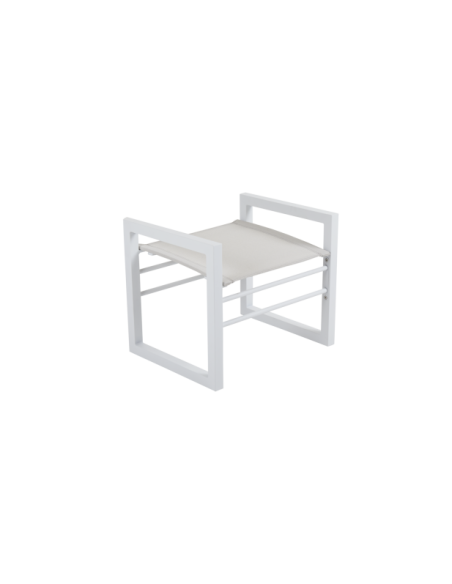 Reposapiés Exterior VEVI, Aluminio / Textilene / Blanco - Brafab