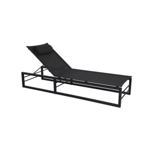 Tumbona Plegable VEVI, Aluminio / Textilene / Negro - Brafab