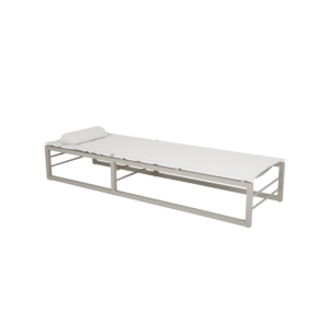 Tumbona VEVI, Aluminio / Textilene / Caqui / Blanco - Brafab 2