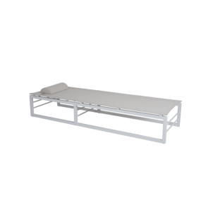 Tumbona Plegable VEVI, Aluminio / Textilene / Blanco -... 2