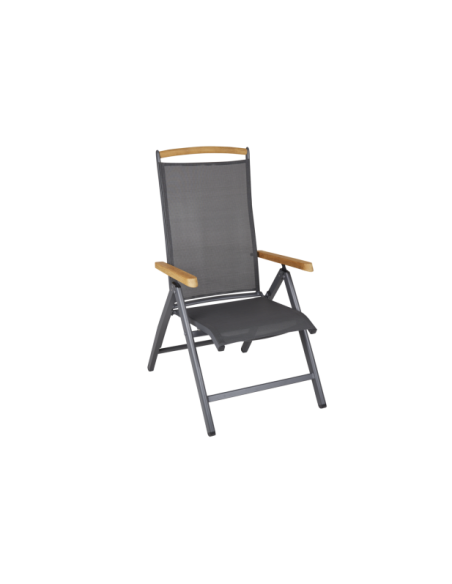Silla Exterior Plegable ANDY, Aluminio / Textilene / Gris Antracita - Brafab