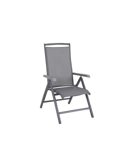 Silla Exterior Plegable ANDY, Aluminio / Textilene / Gris Antracita / Gris - Brafab