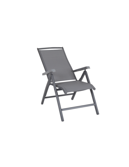 Silla Exterior Plegable ANDY, Aluminio / Textilene / Gris Antracita / Gris - Brafab