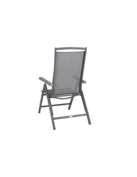 Silla Exterior Plegable ANDY, Aluminio / Textilene / Gris Antracita / Gris - Brafab