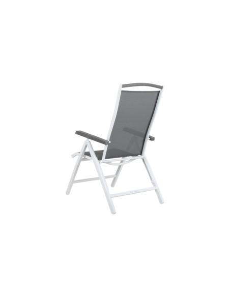 Silla Exterior Plegable ANDY, Aluminio / Textilene / Blanco / Gris - Brafab