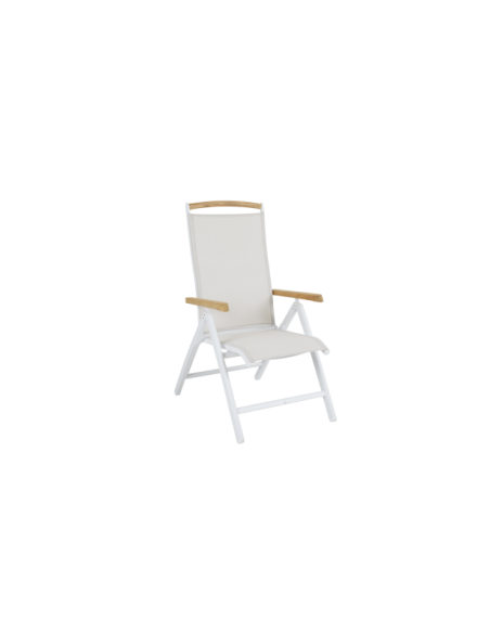 Silla Exterior Plegable ANDY, Aluminio / Textilene / Blanco - Brafab