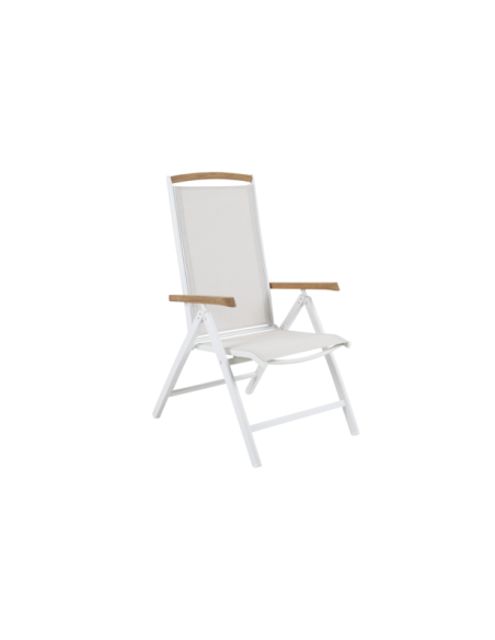 Silla Exterior Plegable ANDY, Aluminio / Textilene / Blanco - Brafab