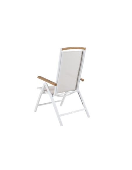 Silla Exterior Plegable ANDY, Aluminio / Textilene / Blanco - Brafab