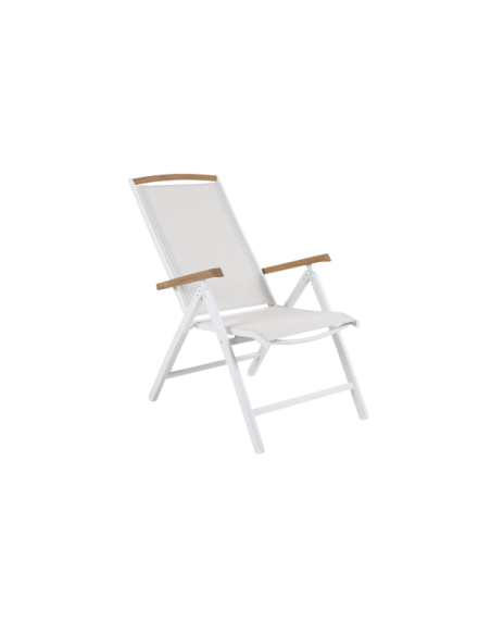 Silla Exterior Plegable ANDY, Aluminio / Textilene / Blanco - Brafab