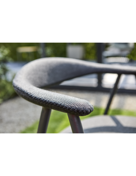 Silla con Brazos Exterior BOI, Aluminio / Olefina / Gris Antracita / Negro - Brafab