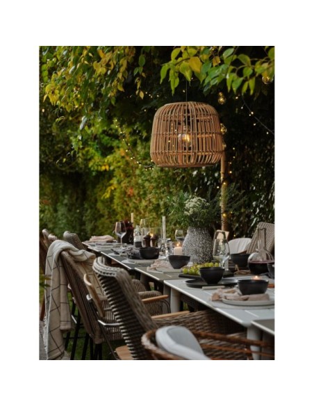 Silla de Comedor Exterior COVELO, Ratán sintético / Olefina / Natural / Negro - Brafab