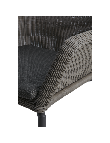 Silla de Comedor Exterior DIMMA, Ratán sintético / Olefina / Gris Antracita / Gris - Brafab