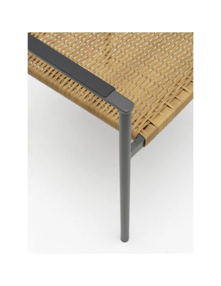 Silla de Comedor Exterior DK, Aluminio / Ratán sintético / Gris Antracita / Natural - Brafab