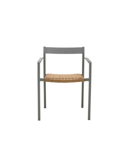 Silla de Comedor Exterior DK, Aluminio / Ratán sintético / Verde / Natural - Brafab
