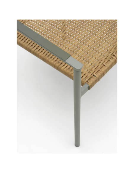 Silla de Comedor Exterior DK, Aluminio / Ratán sintético / Verde / Natural - Brafab