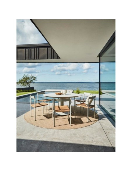 Silla de Comedor Exterior DK, Aluminio / Ratán sintético / Verde / Natural - Brafab