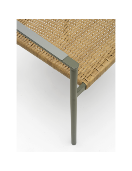 Silla de Comedor Exterior DK, Aluminio / Ratán sintético / Verde / Natural - Brafab