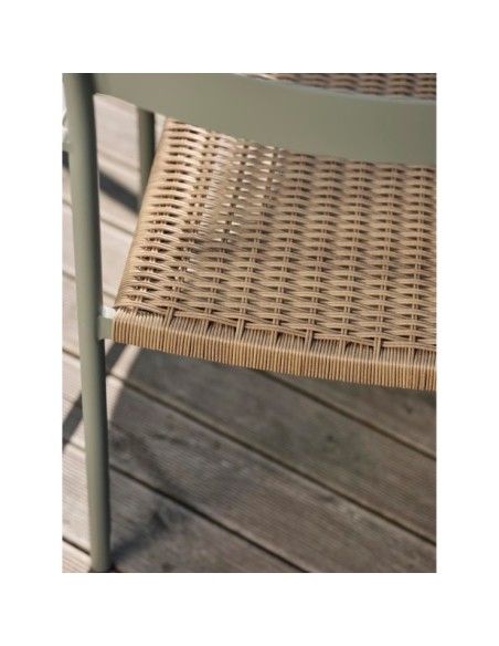 Silla de Comedor Exterior DK, Aluminio / Ratán sintético / Verde / Natural - Brafab