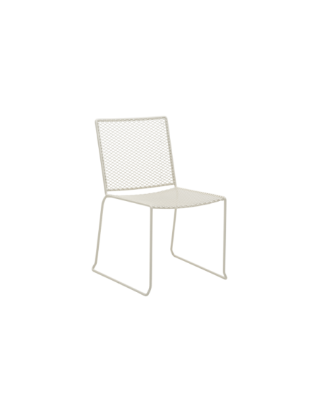 Silla de Comedor Exterior HARU, Acero / Blanco Perla - Brafab