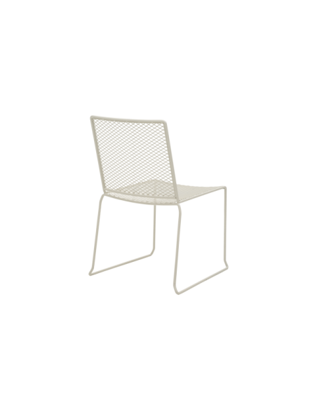 Silla de Comedor Exterior HARU, Acero / Blanco Perla - Brafab